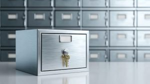 Safe deposit box at a financial institution